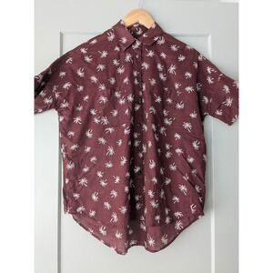Madewell Women's Courier Palm Tree All Over Print Short Sleeve Shirt Sz‎ XS